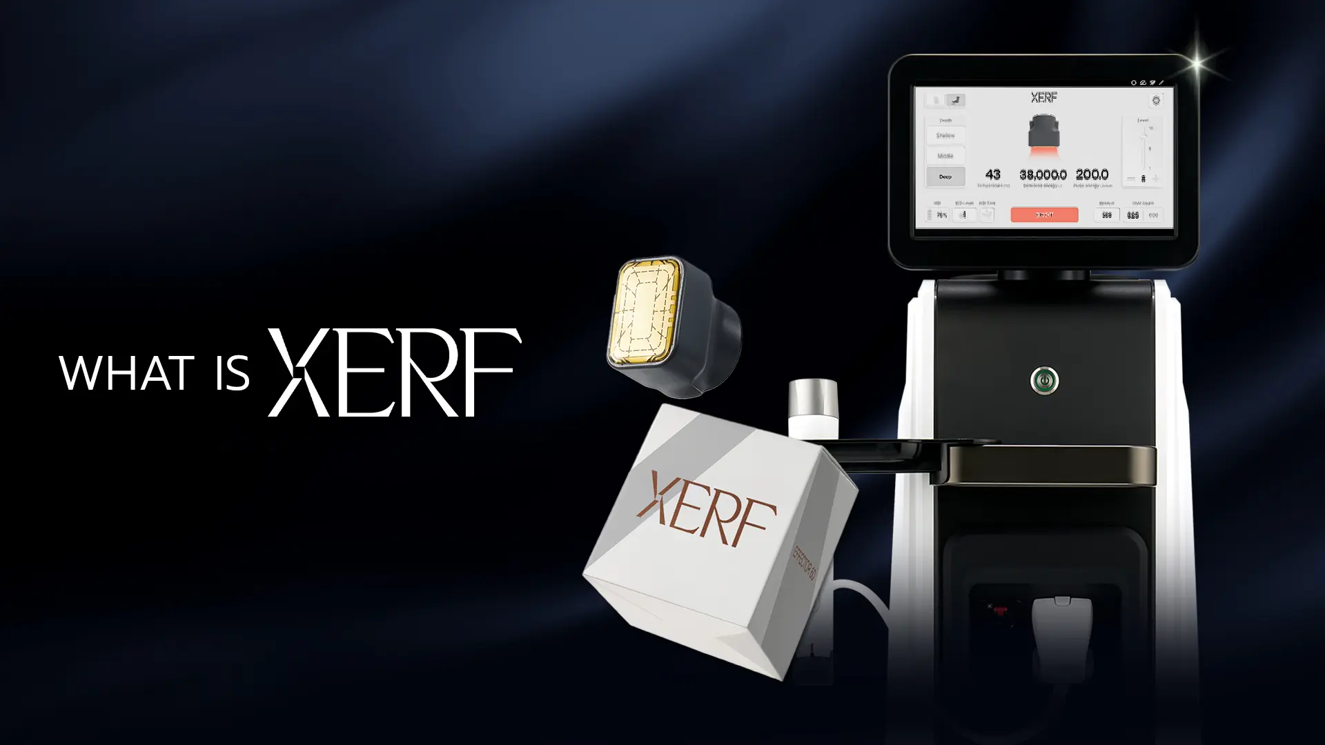 XERF dual-frequency RF skin tightening device and treatment handpiece for face, jawline and neck